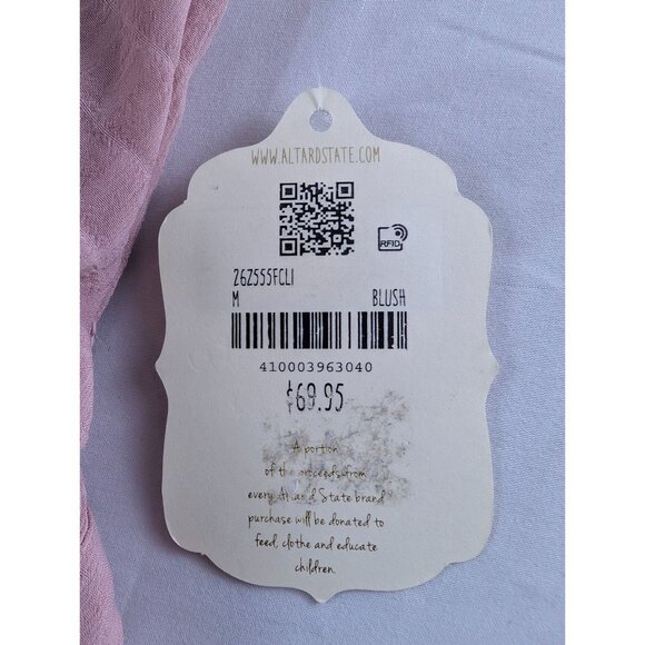 Altard State Blush Pink Sleeveless Wrap Dress Tie Waist Ruffle Hem Rouched NWT - Picture 8 of 12